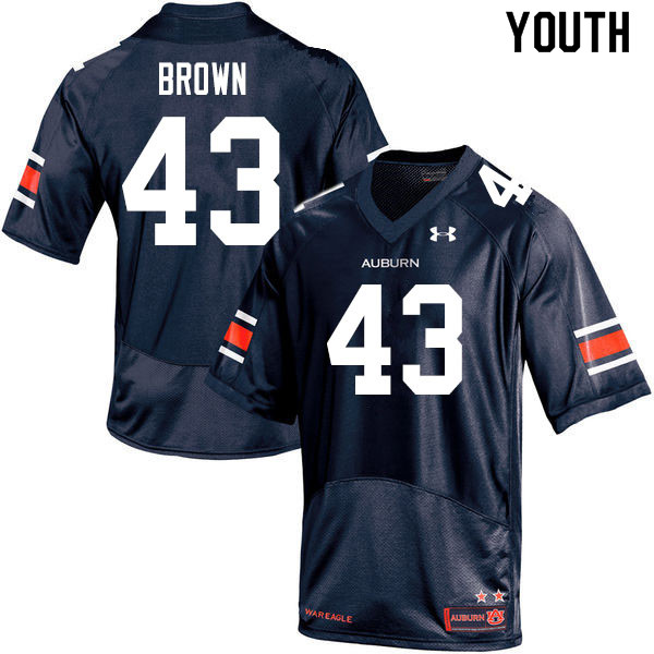 Youth #43 Kameron Brown Auburn Tigers College Football Jerseys Sale-Navy